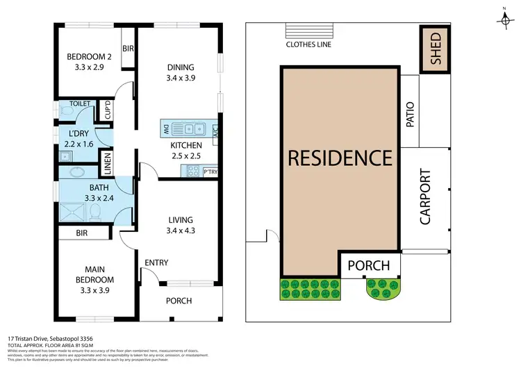 Floorplan of Homely townhouse listing, 17 Tristan Drive, Sebastopol VIC 3356