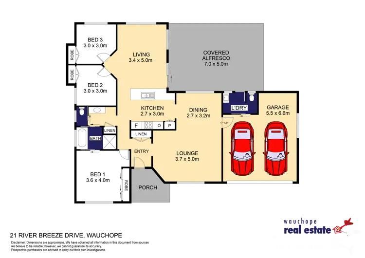 Floorplan of Homely house listing, 21 Riverbreeze Drive, Wauchope NSW 2446