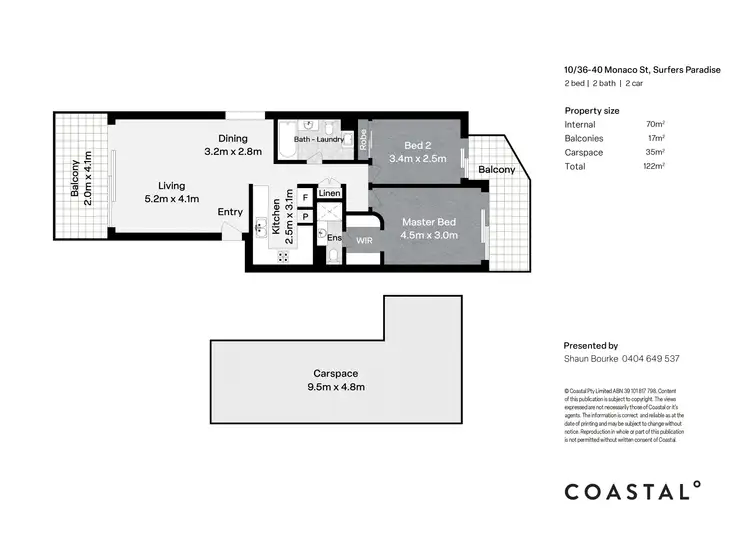 Floorplan of Homely apartment listing, 10/36-40 Monaco Street, Surfers Paradise QLD 4217