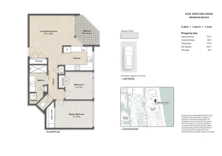 Floorplan of Homely apartment listing, 3/24 Ventura Road, Mermaid Beach QLD 4218