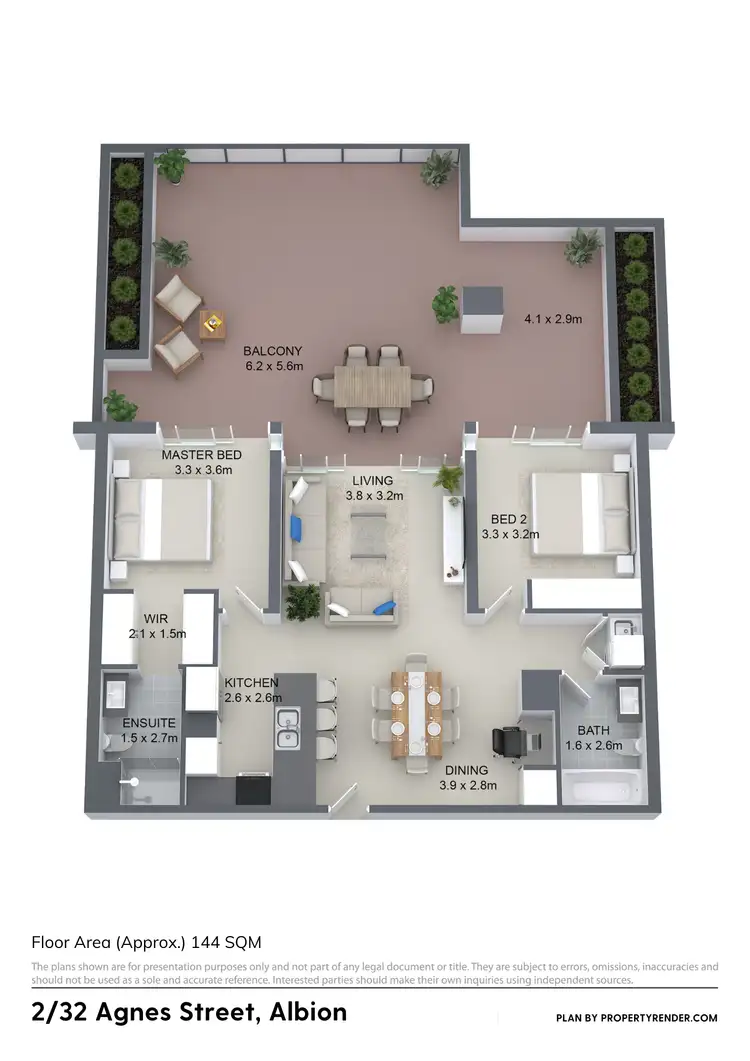 Floorplan of Homely unit listing, 2/32 Agnes Street, Albion QLD 4010