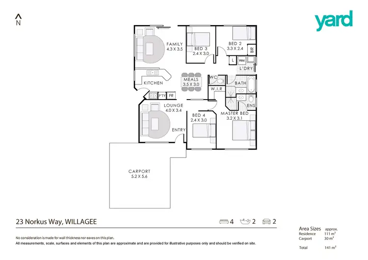 Floorplan of Homely house listing, 23 Norkus Way, Willagee WA 6156