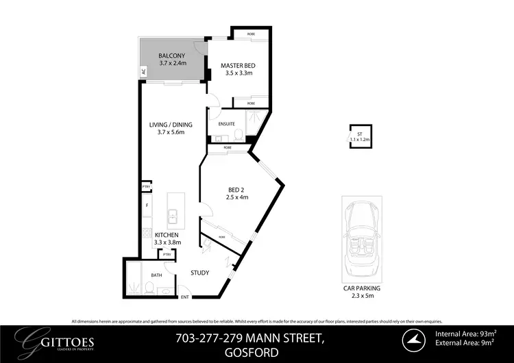 Floorplan of Homely unit listing, 703/277-279 Mann Street, Gosford NSW 2250