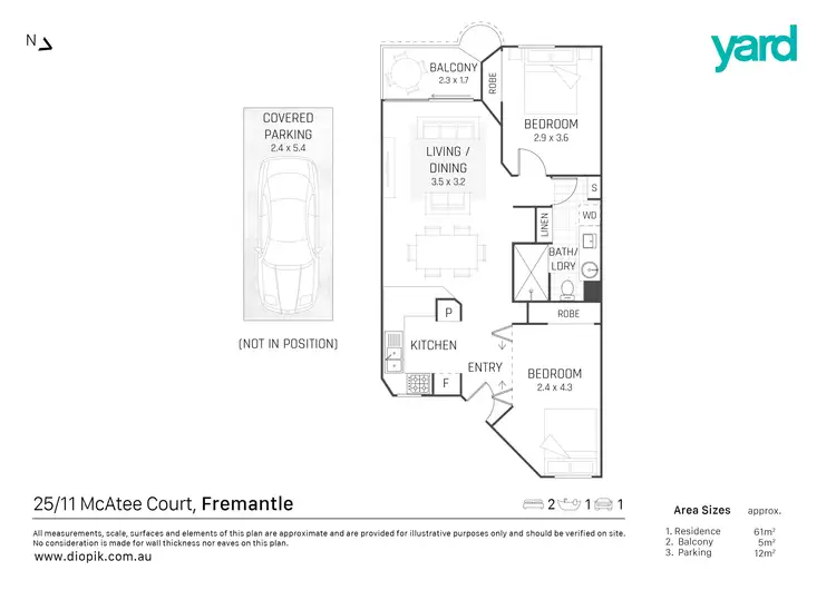 Floorplan of Homely apartment listing, 25/11 McAtee Court, Fremantle WA 6160