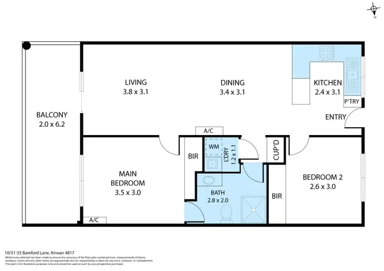 Floorplan of Homely unit listing, 10/51-55 Bamford Lane, Kirwan QLD 4817