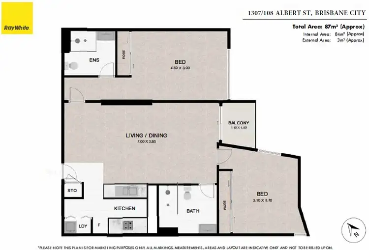 Floorplan of Homely apartment listing, 1307/108 Albert Street, Brisbane City QLD 4000