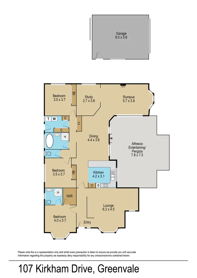 Floorplan of Homely house listing, 107 Kirkham Drive, Greenvale VIC 3059