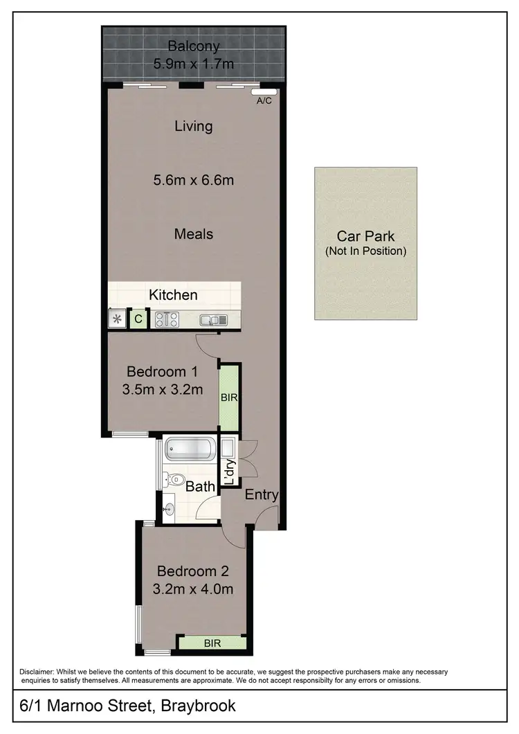 Floorplan of Homely unit listing, 6/1 Marnoo Street, Braybrook VIC 3019