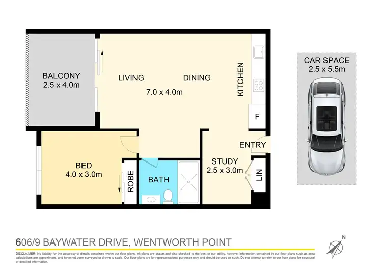 Floorplan of Homely apartment listing, 606/9 Baywater Drive, Wentworth Point NSW 2127