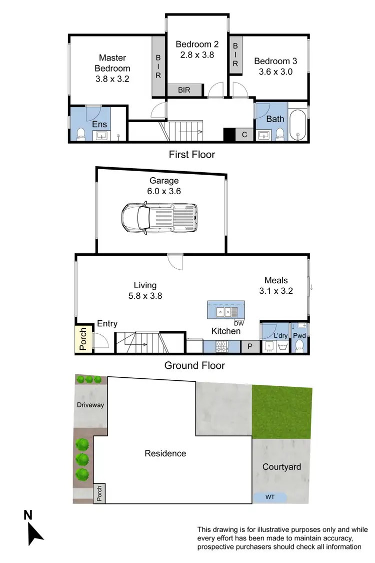 Floorplan of Homely townhouse listing, 6 Croke Park Court, Mulgrave VIC 3170