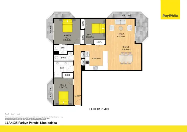 Floorplan of Homely unit listing, 11A/135 Parkyn Parade, Mooloolaba QLD 4557