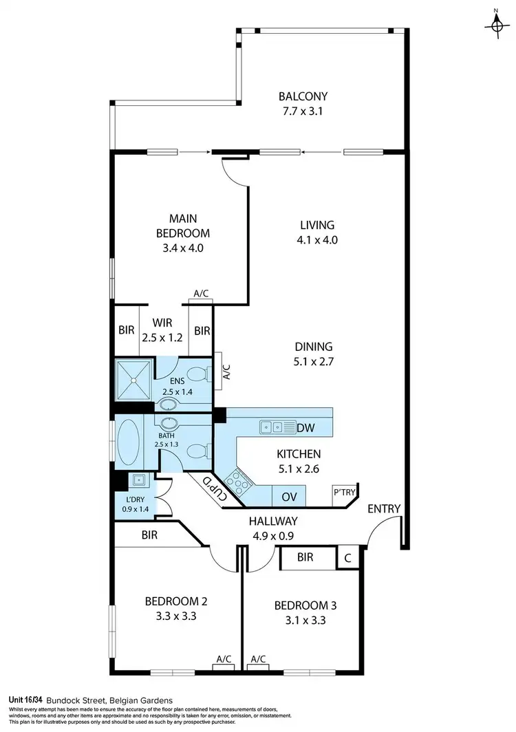 Floorplan of Homely unit listing, 16/34 Bundock Street, Belgian Gardens QLD 4810