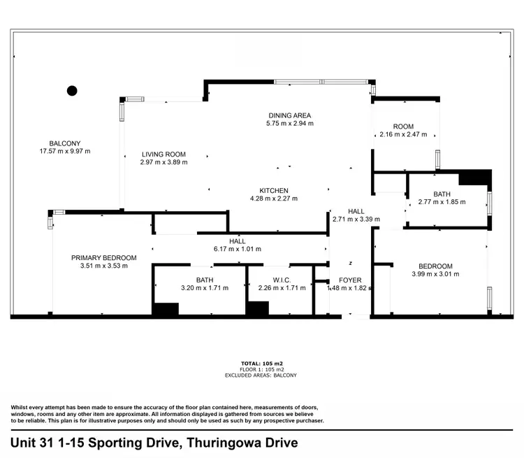 Floorplan of Homely apartment listing, 31/1-15 Sporting Drive, Thuringowa Central QLD 4817