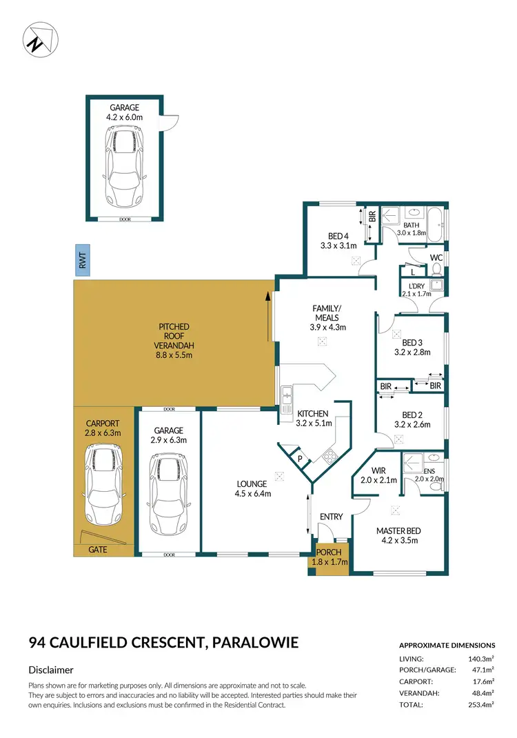 Floorplan of Homely house listing, 94 Caulfield Crescent, Paralowie SA 5108