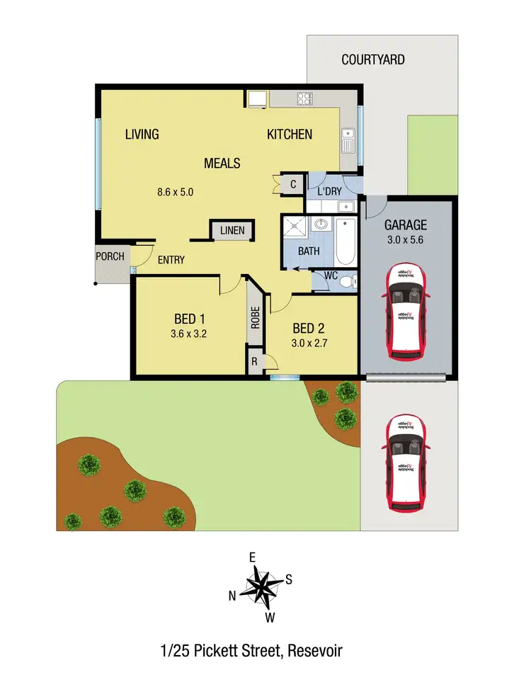 Floorplan of Homely unit listing, 1/25 Pickett Street, Reservoir VIC 3073