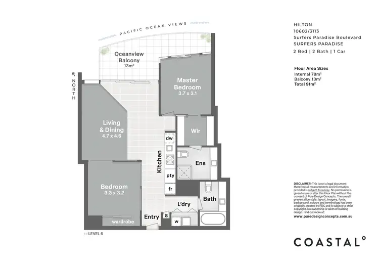 Floorplan of Homely apartment listing, 10602/3113 Surfers Paradise Boulevard, Surfers Paradise QLD 4217
