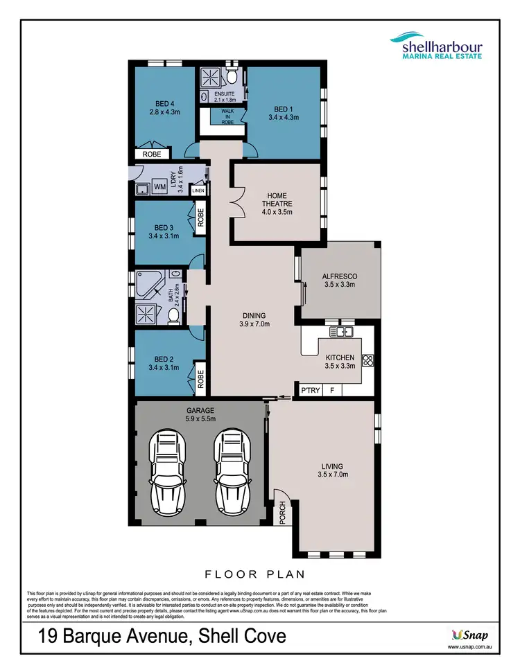 Floorplan of Homely house listing, 19 Barque Avenue, Shell Cove NSW 2529