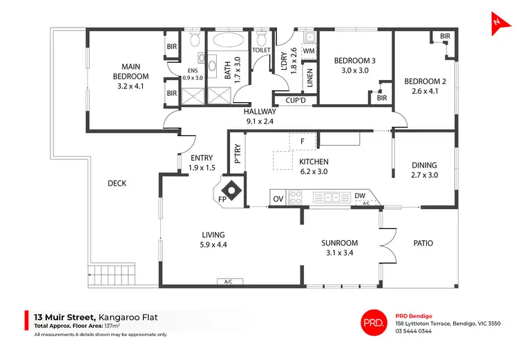 Floorplan of Homely house listing, 13 Muir Street, Kangaroo Flat VIC 3555