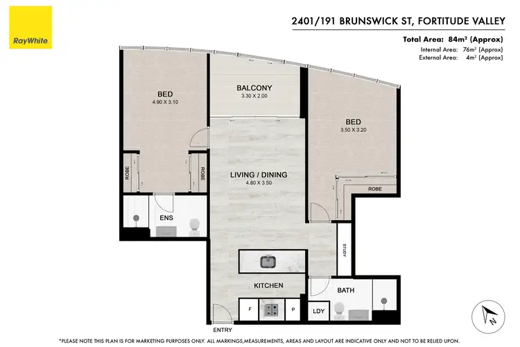 Floorplan of Homely apartment listing, 2401/191 Brunswick Street, Fortitude Valley QLD 4006