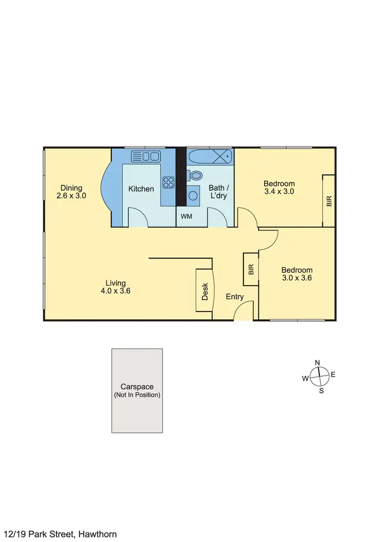 Floorplan of Homely apartment listing, 12/19 Park Street, Hawthorn VIC 3122