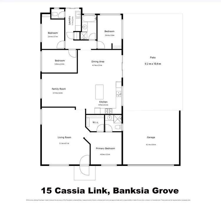 Floorplan of Homely house listing, 15 Cassia Link, Banksia Grove WA 6031