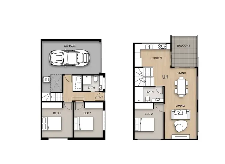 Floorplan of Homely townhouse listing, 1/27 Garnet Street, Sunshine North VIC 3020