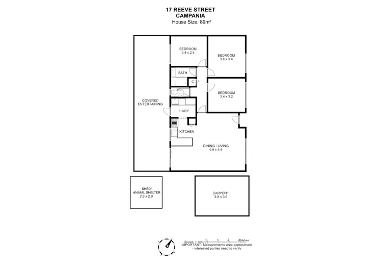 Floorplan of Homely villa listing, 1/17 Reeve Street, Campania TAS 7026