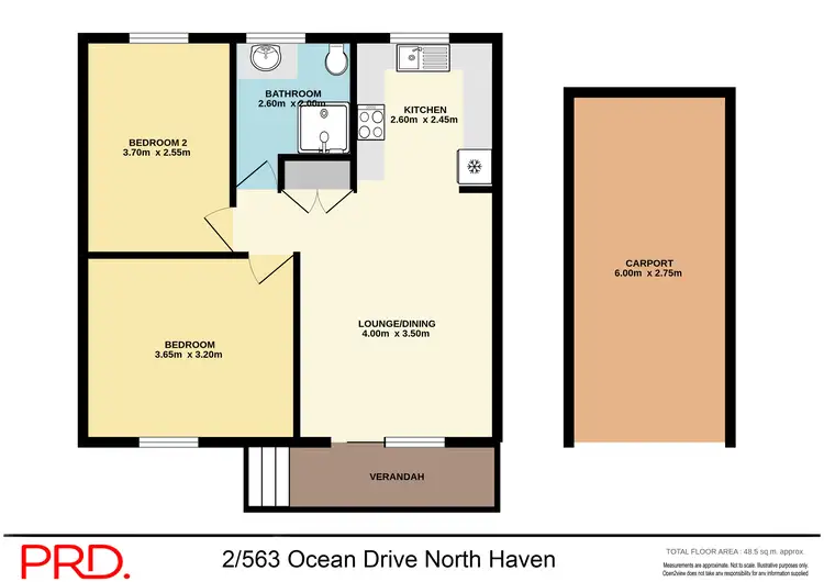 Floorplan of Homely unit listing, 2/563 Ocean Drive, North Haven NSW 2443