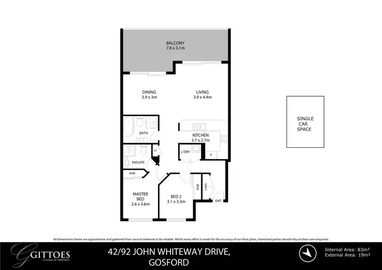 Floorplan of Homely apartment listing, 42/92-94 John Whiteway Drive, Gosford NSW 2250