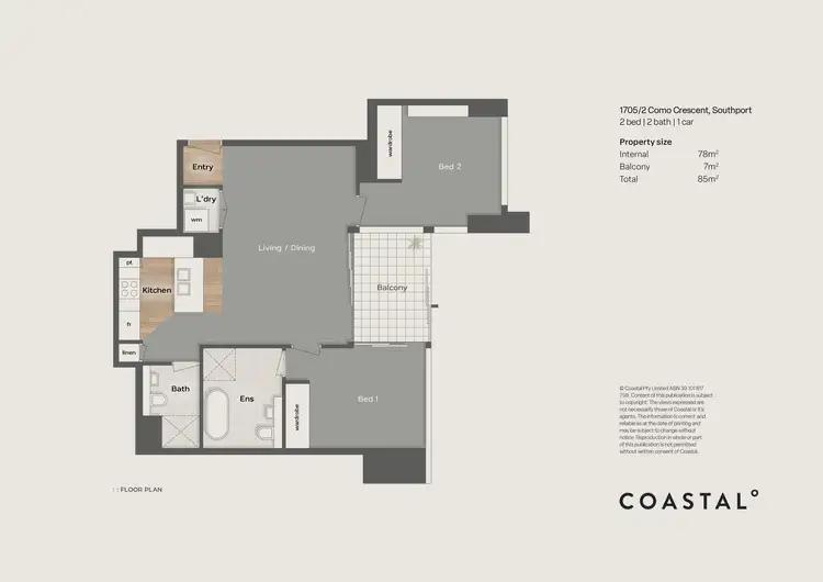 Floorplan of Homely apartment listing, 1705/2 Como Crescent, Southport QLD 4215