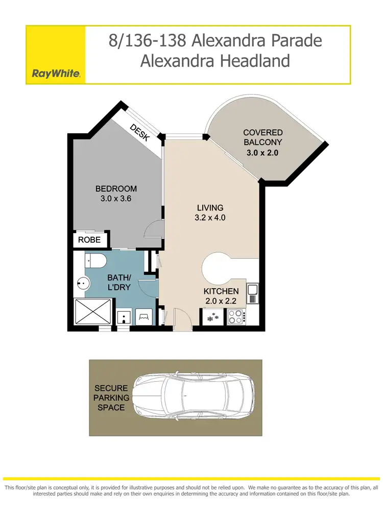 Floorplan of Homely unit listing, 8/136-138 Alexandra Parade, Alexandra Headland QLD 4572
