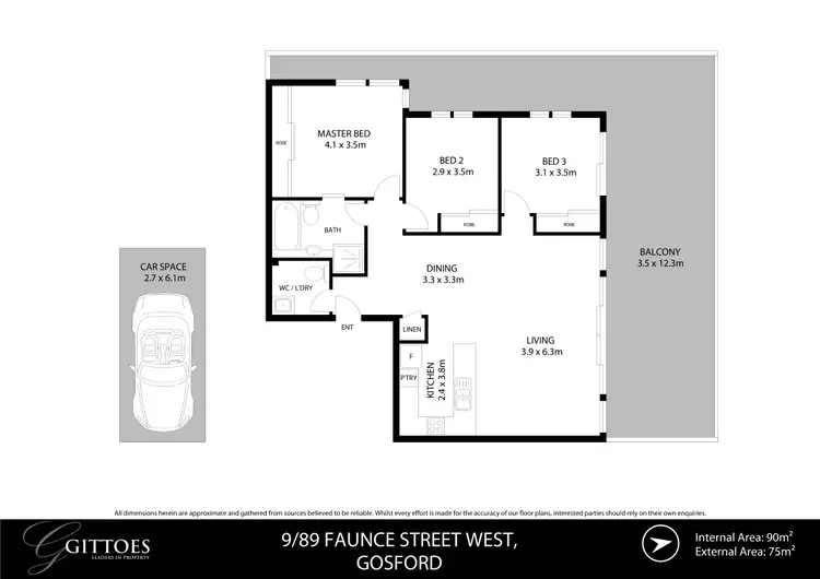Floorplan of Homely apartment listing, 9/89 Faunce Street West, Gosford NSW 2250