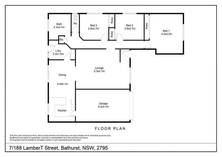Floorplan of Homely townhouse listing, 7/188 Lambert Street, Bathurst NSW 2795