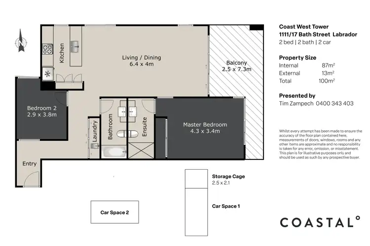 Floorplan of Homely apartment listing, 1111/17 Bath Street, Labrador QLD 4215