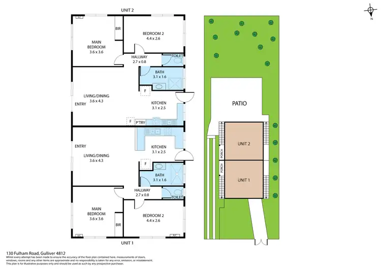 Floorplan of Homely semi-detached listing, 130 Fulham Road, Gulliver QLD 4812