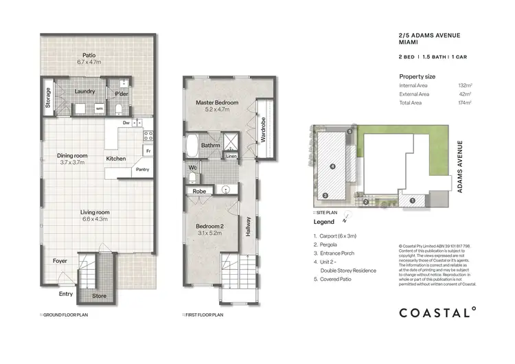 Floorplan of Homely semi-detached listing, 2/5 Adams Avenue, Miami QLD 4220