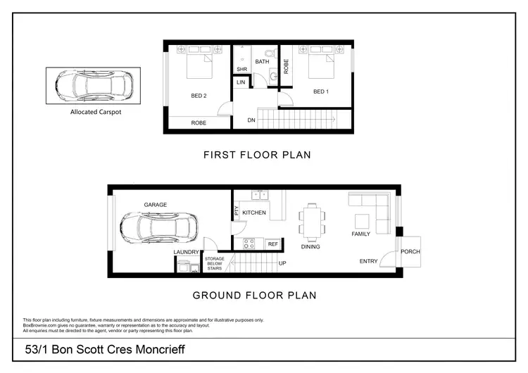 Floorplan of Homely townhouse listing, 53/1 Bon Scott Cres, Moncrieff ACT 2914