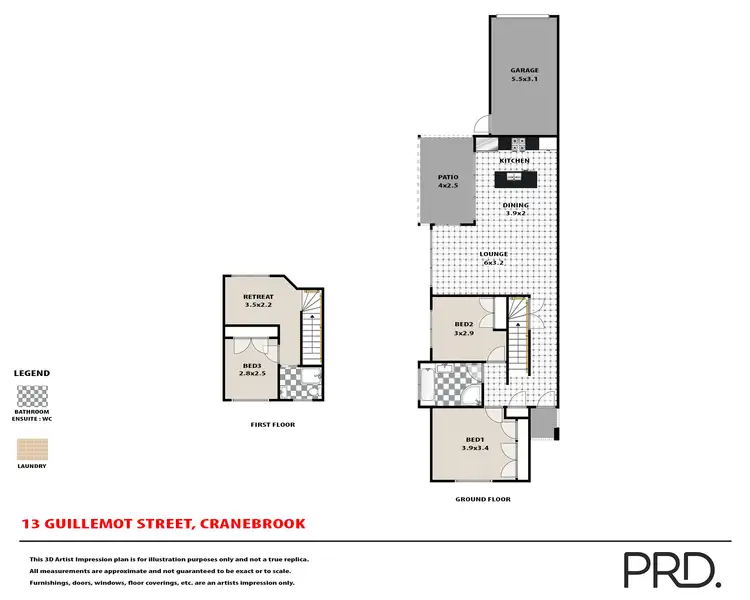 Floorplan of Homely townhouse listing, 13 Guillemot Street, Cranebrook NSW 2749