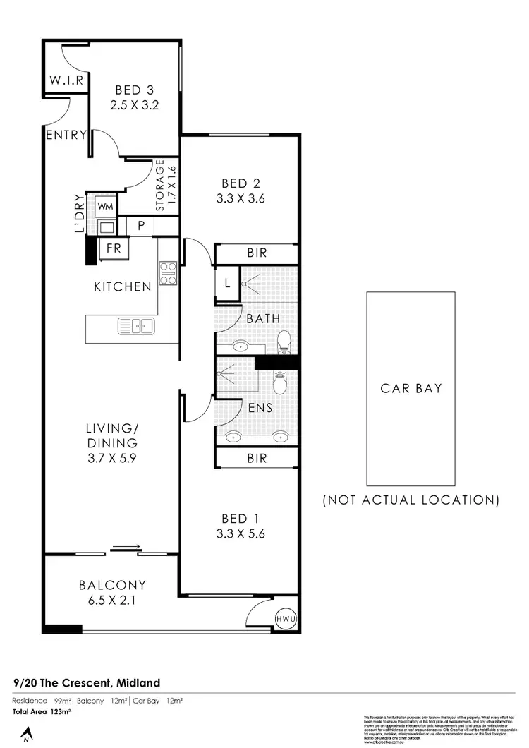 Floorplan of Homely apartment listing, 9/20 The Crescent, Midland WA 6056
