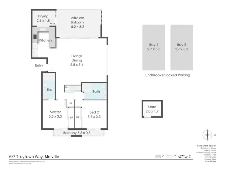 Floorplan of Homely townhouse listing, 6/7 Troytown Way, Melville WA 6156