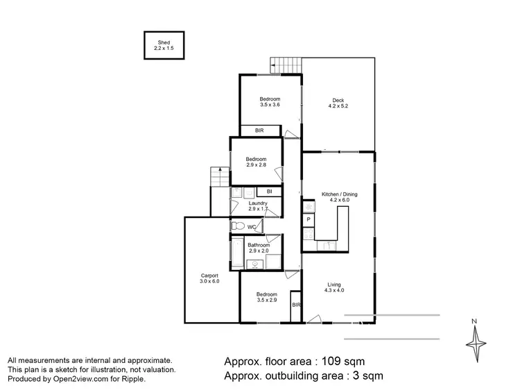Floorplan of Homely house listing, 10 Coraki Street, Chigwell TAS 7011