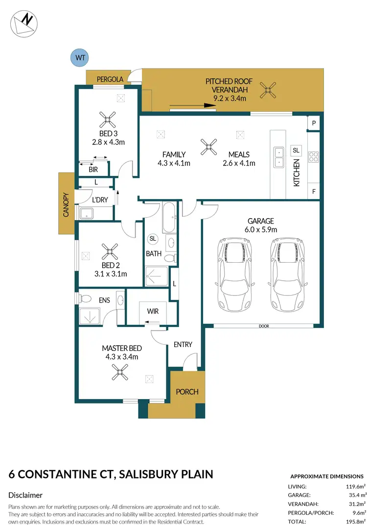 Floorplan of Homely house listing, 6 Constantine Court, Salisbury Plain SA 5109