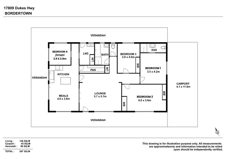 Floorplan of Homely rural property listing, 17809 Dukes Highway, Bordertown SA 5268
