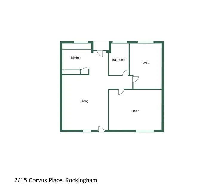 Floorplan of Homely unit listing, 2/15 Corvus Place, Rockingham WA 6168