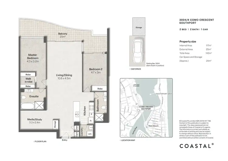 Floorplan of Homely apartment listing, 3004/4 Como Crescent, Southport QLD 4215