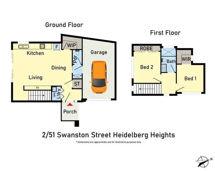 Floorplan of Homely townhouse listing, 2/51 Swanston Street, Heidelberg Heights VIC 3081
