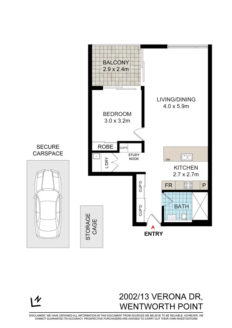 Floorplan of Homely apartment listing, 2002/13 Verona Drive, Wentworth Point NSW 2127