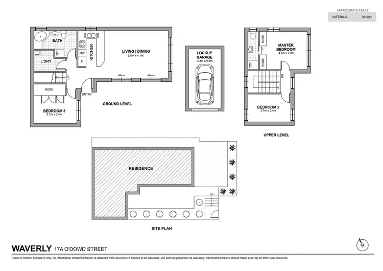 Floorplan of Homely townhouse listing, 2/17A O'dowd Street, Waverley NSW 2024