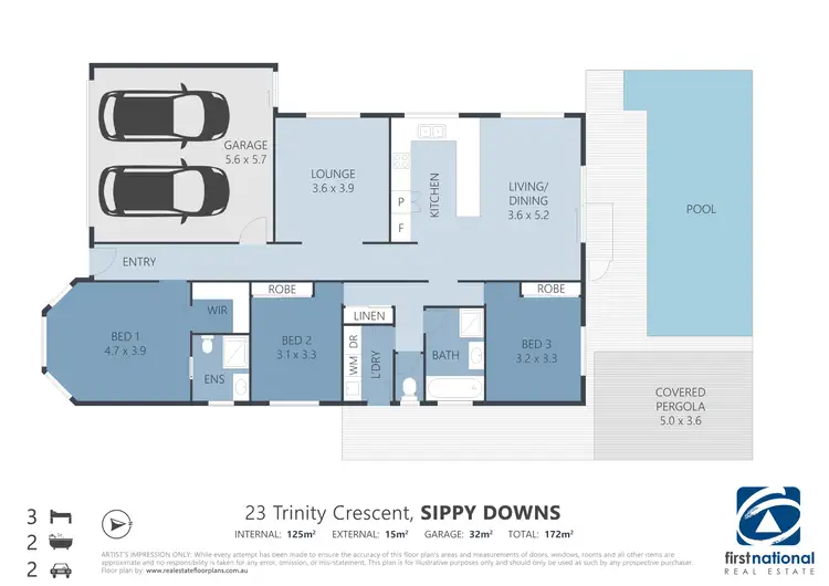 Floorplan of Homely house listing, 23 Trinity Crescent, Sippy Downs QLD 4556