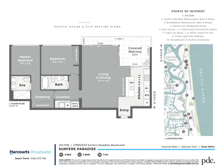 Floorplan of Homely apartment listing, 21905/3113 Surfers Paradise Boulevarde, Surfers Paradise QLD 4217